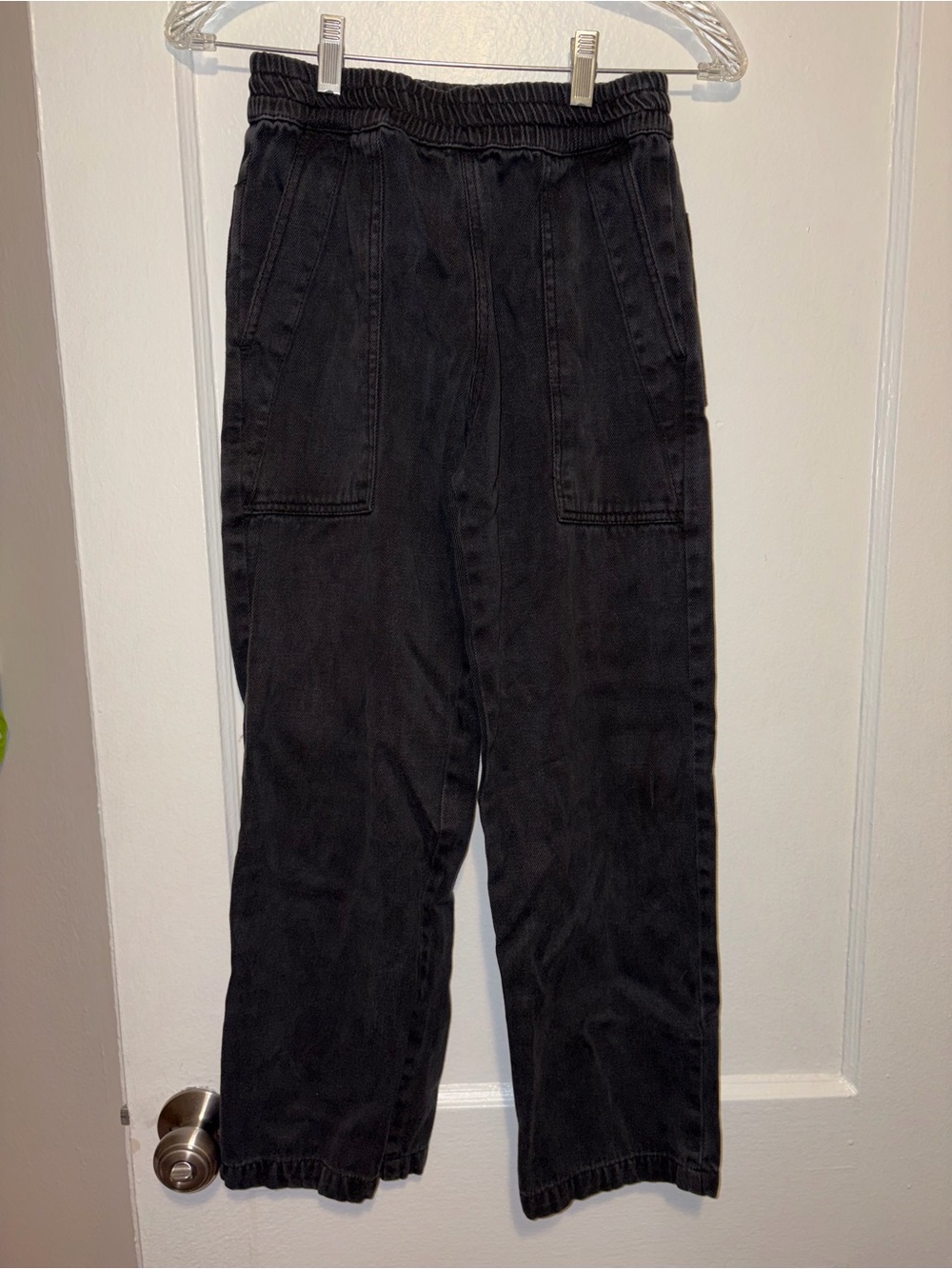 Jungmaven Women Denim Ocean Pant Wide Leg High Waist Lightweight Hemp Black XS - Picture 2 of 8